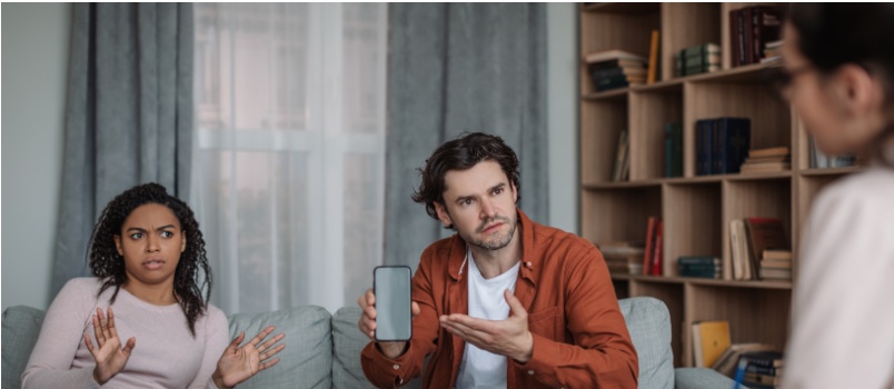 Young couple having disagreement