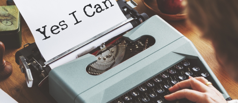 Journalism Working Typewriting Workspace Concept