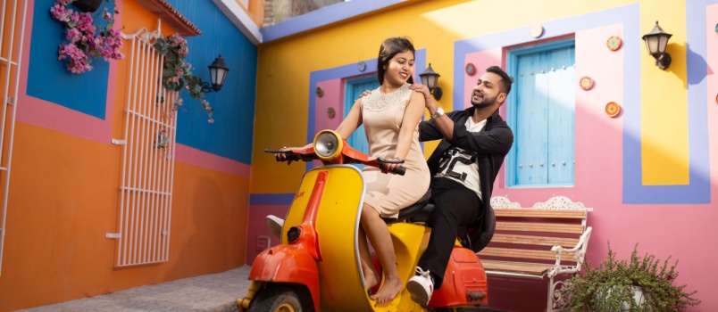 Young couple doing pre wedding