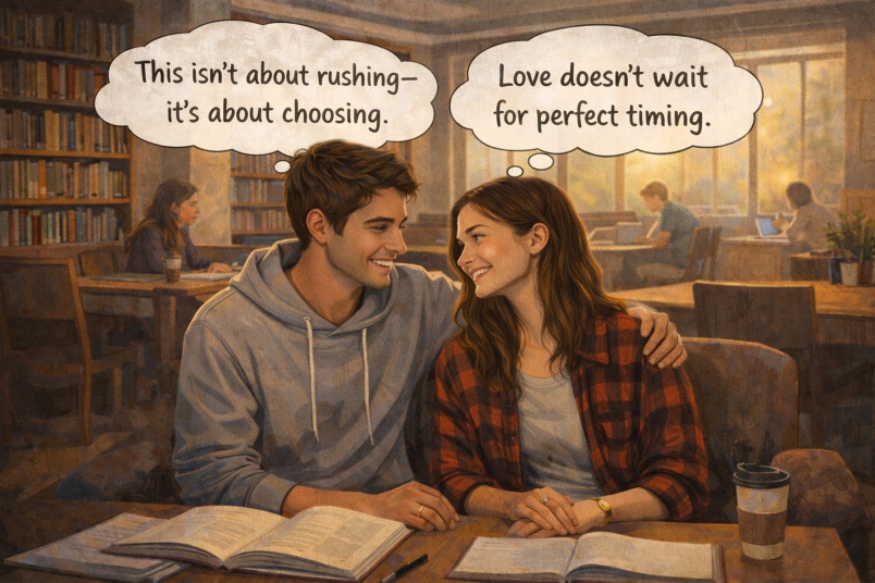 College couple in love