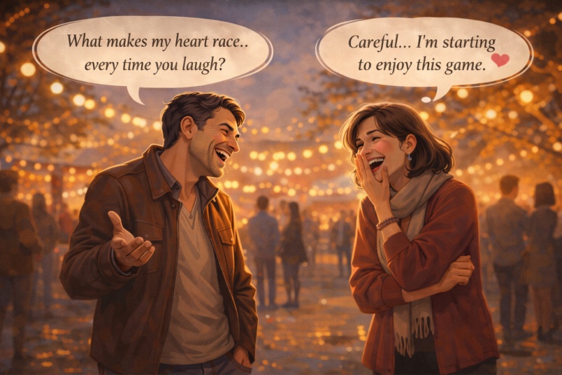 Flirty playful laughter