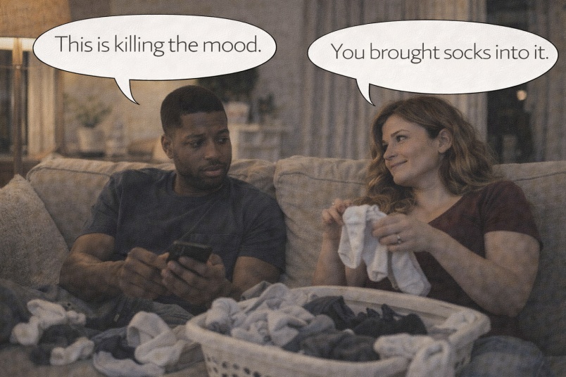 Folding laundry together