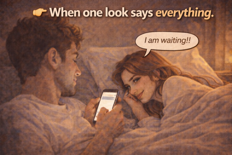 Knowing couple glance