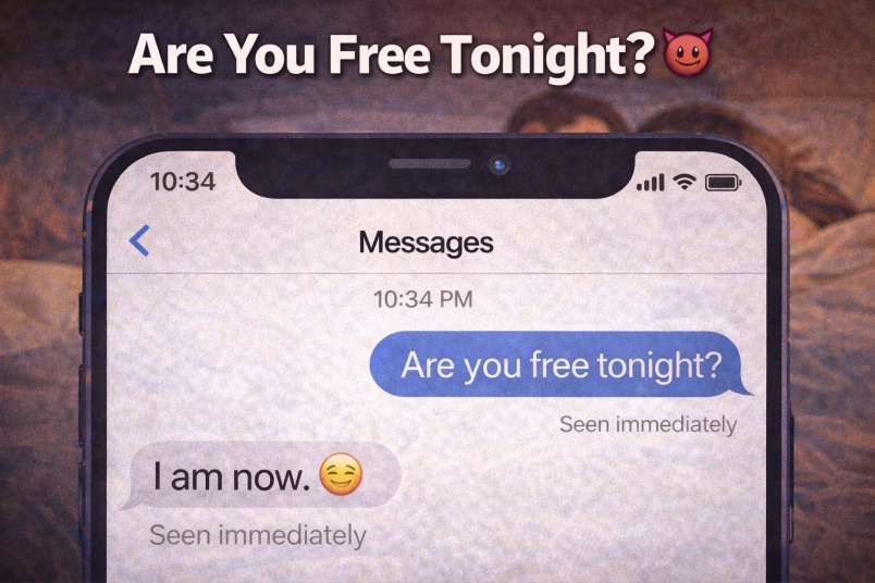 Late-night flirt text