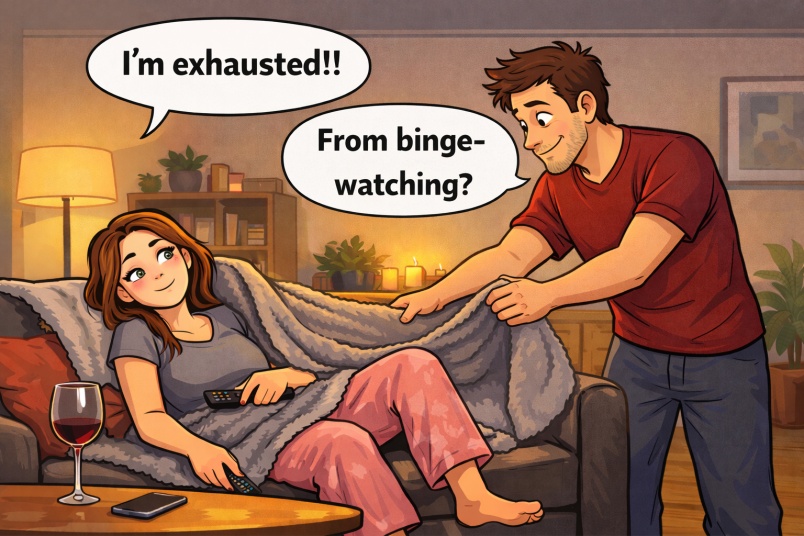 Playful couch moment