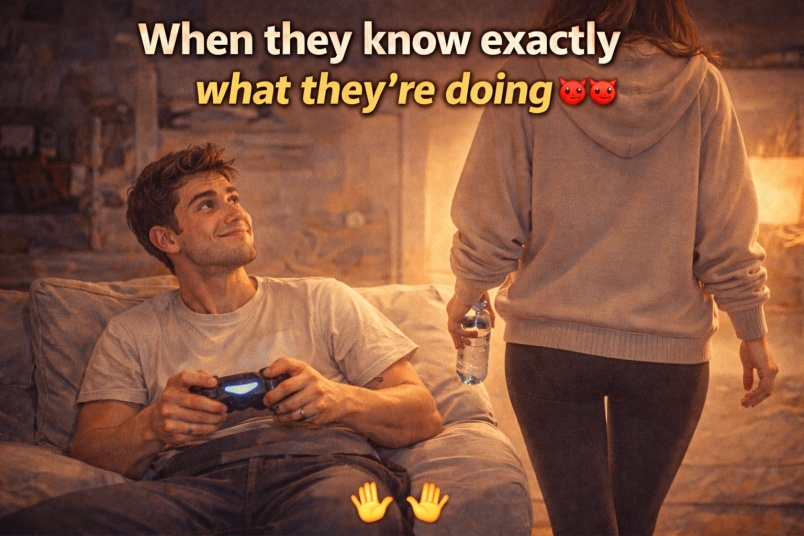 Playful outfit tease