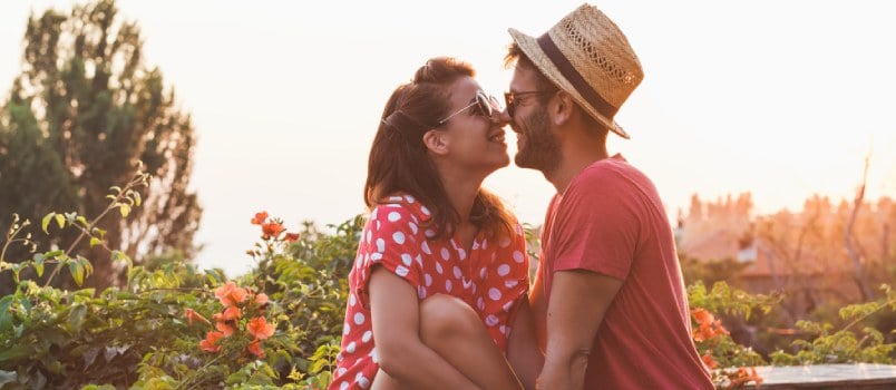 Wonderful Couple Building Love And Romance Together On The Roof With Beautiful Nature