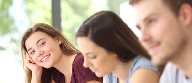 Beautiful Girl Looking At Men In Love And Wish Love Concept