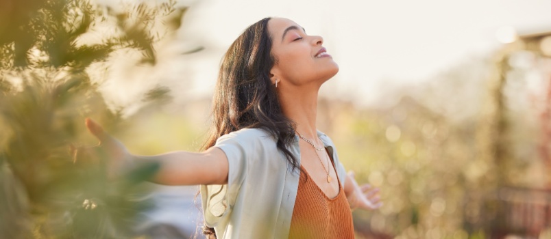 Woman enjoying the nature