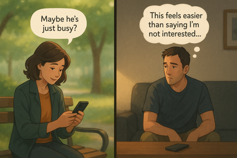 Man ignoring woman_s text