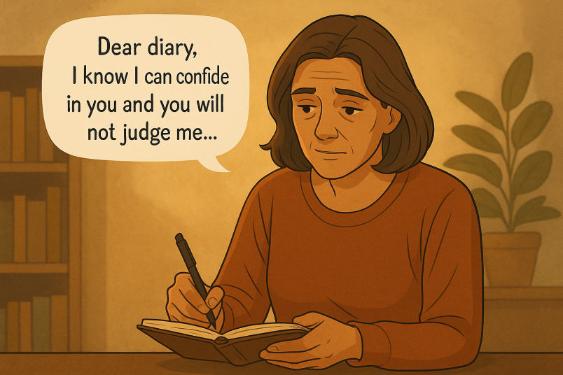 Woman writing journal