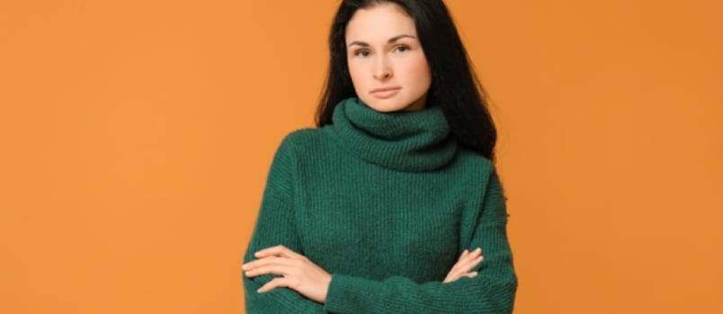 Beautiful Young Woman on Color Background