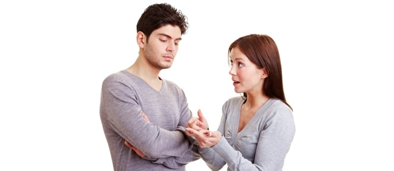 Woman Making Many Reproaches To Her Frustrated Man