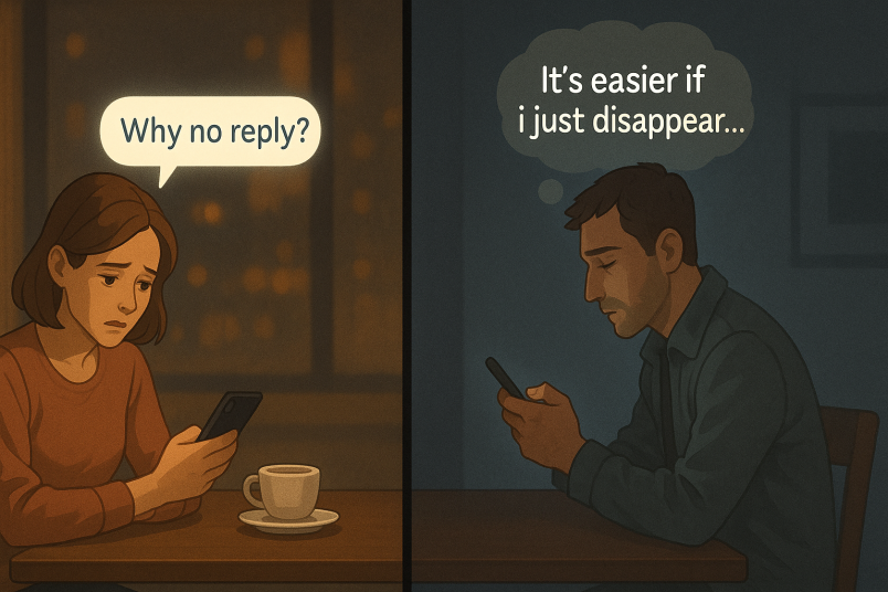 woman waiting for reply