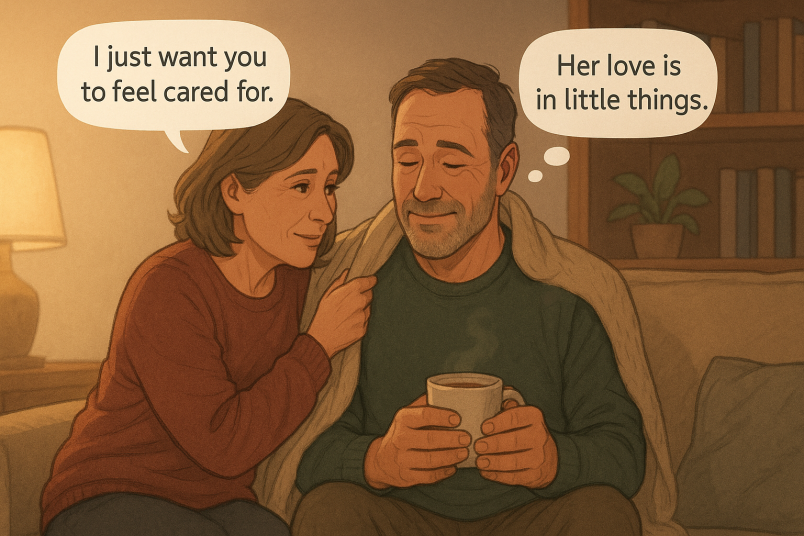Woman taking care of her partner