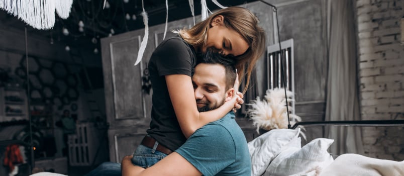 Couple hugging each other