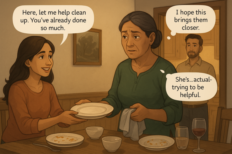 Family helping each other