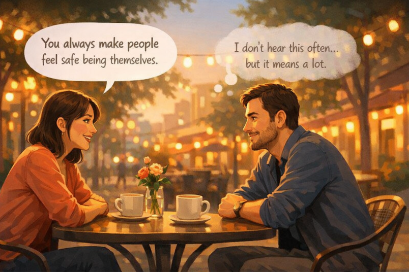 Warm compliment moment