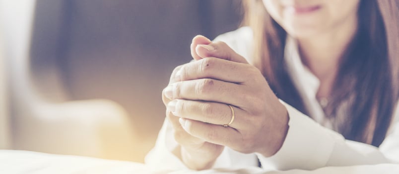 Woman Hands Pray Christian Bible For God Blessing Wishing Better Life