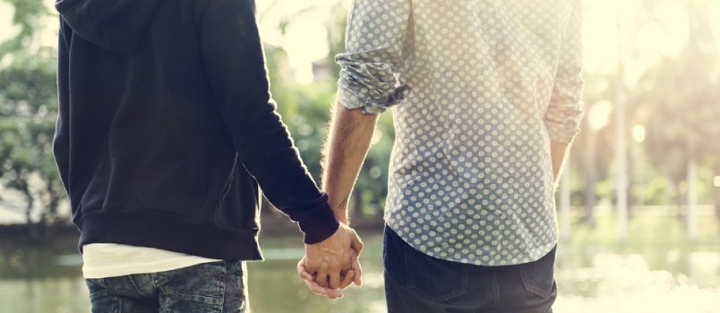 Gay Couple Love Outdoors Concept