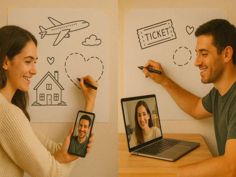 Couple planning future together