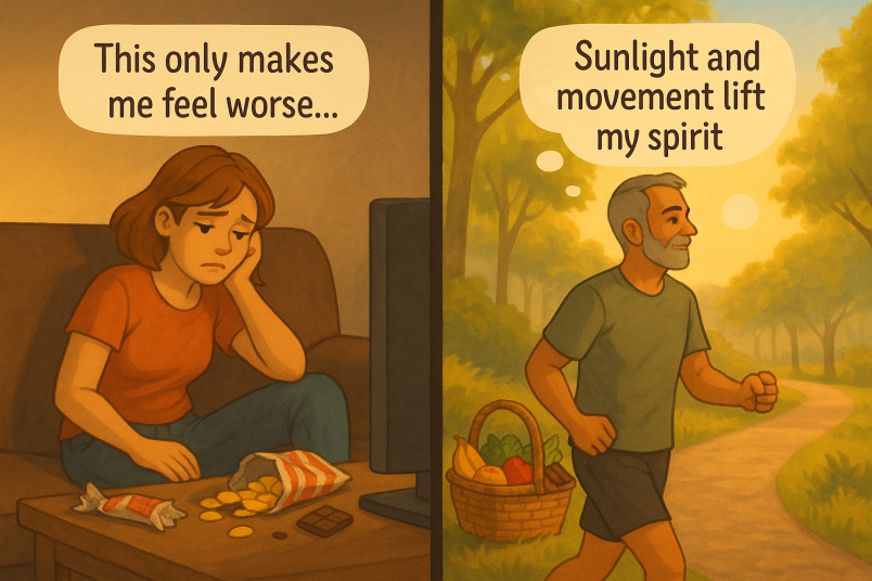 Man and woman coping with divorce