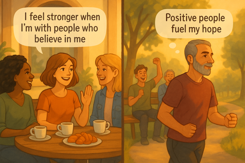 Man and woman spending time with their families