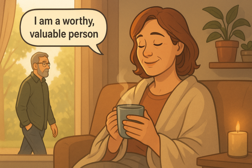 Woman taking care of herself