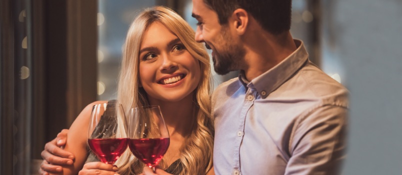 couple having wine together