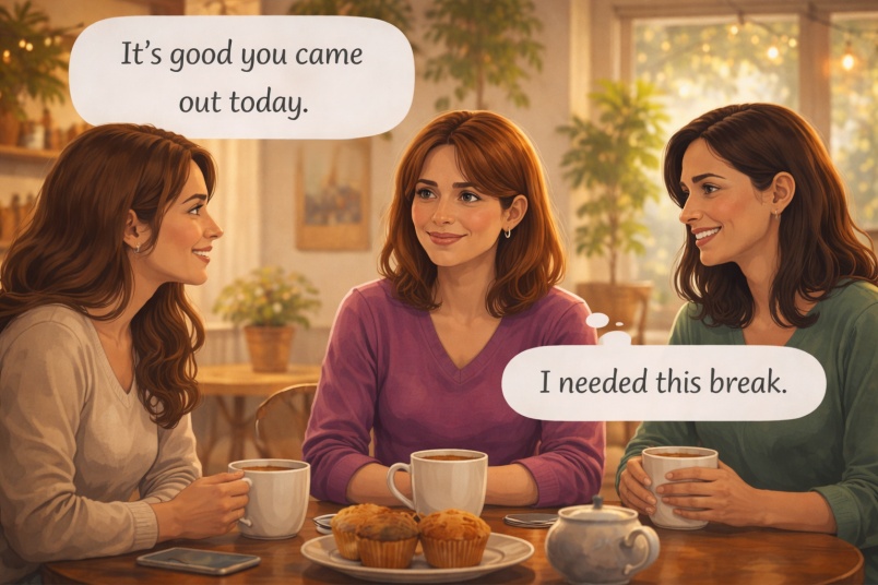 Supportive friends moment