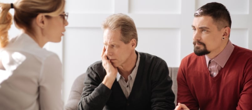 Serious Nice Man Listening to the Therapist