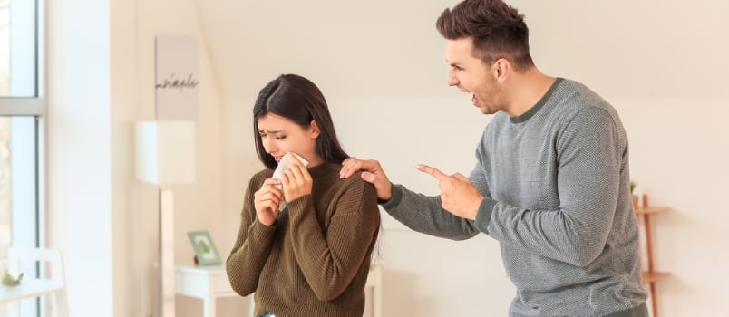 Young Couple Quarreling at Home