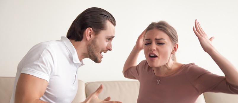 Portrait of Angry Couple Fighting, Screaming, Shouting and Blaming Each Other for Problems