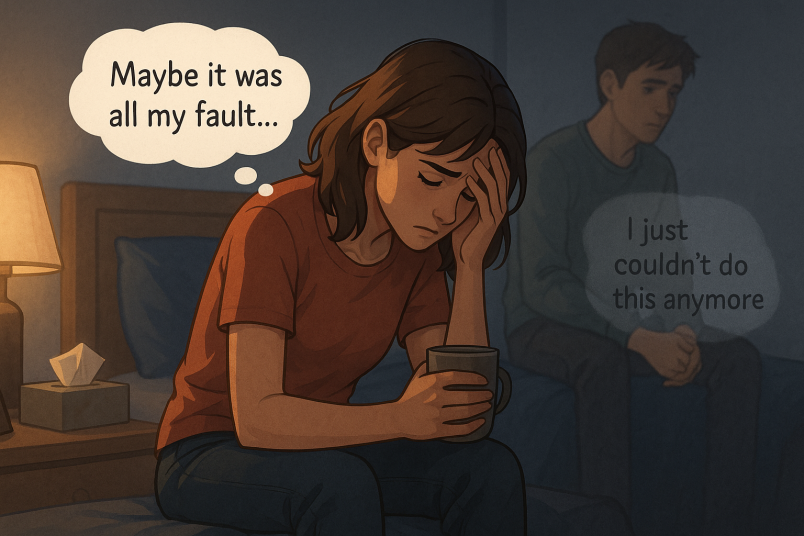 Woman blaming herself