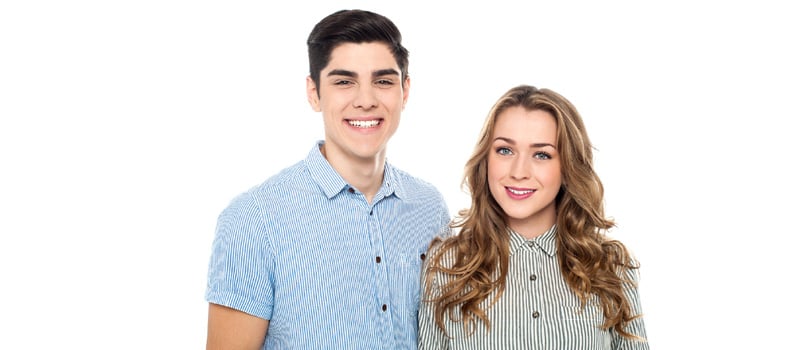 Stock Photo of Smiling Couple With White Background