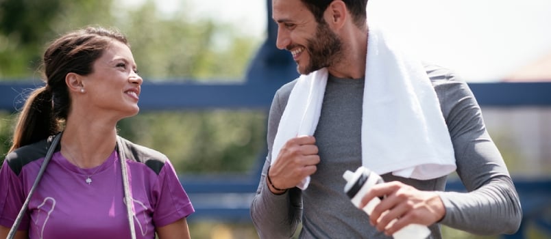 Men and Women Walking in the Morning