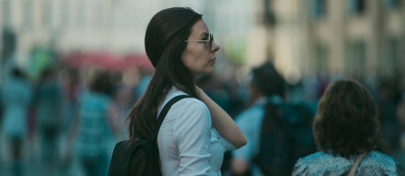 Girl on the Street Among the Crowd of Passers-by, Photos in the Style of Surveillance