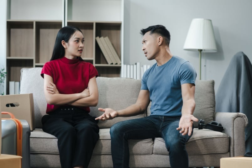 Man trying to convince his wife