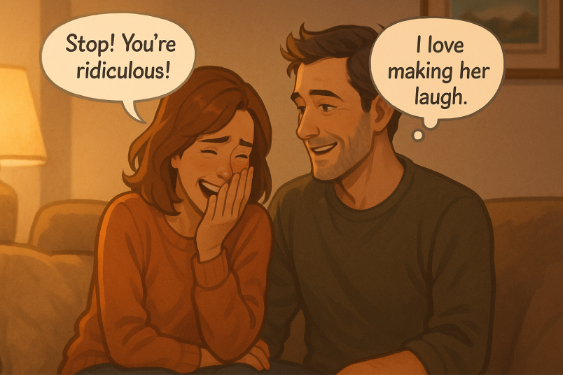 Playful shared laughter