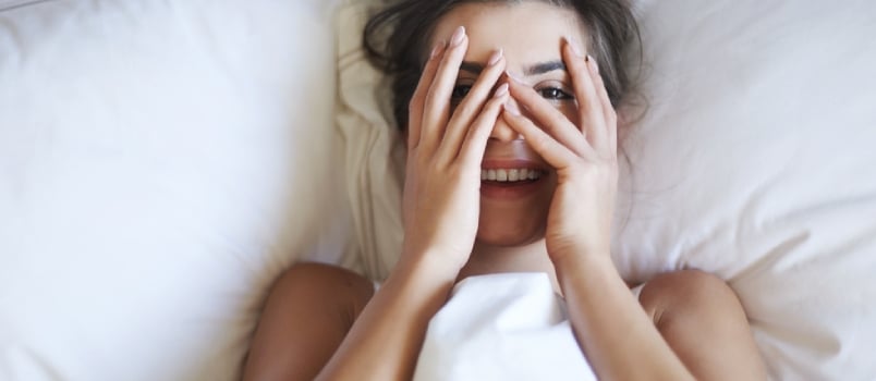 She Is Little Shy Woman in Bed