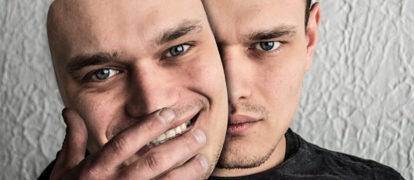 A Man Wearing a Hilarious Mask of the Deceiver