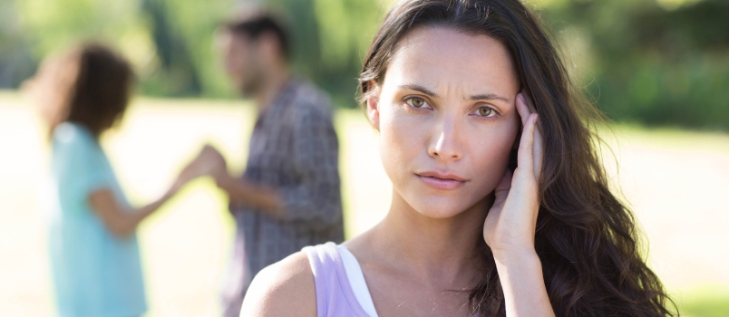 Woman Upset at Her Crush With Other Girl on a Sunny Day