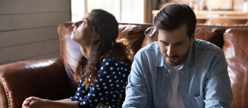 Young married couple going through relationship problems