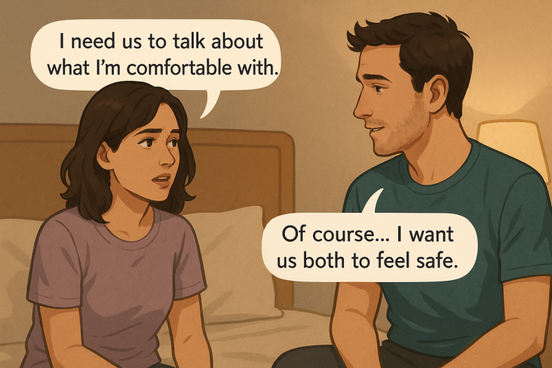 Couple having conversation