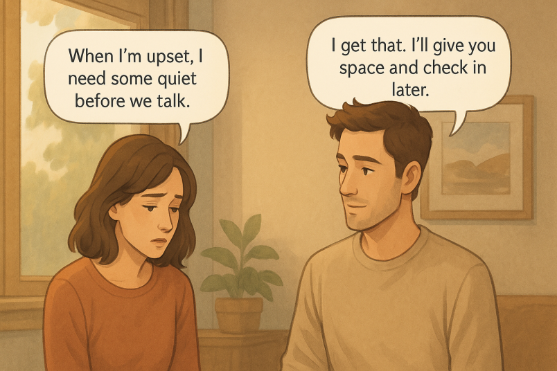 Couple having deep conversation