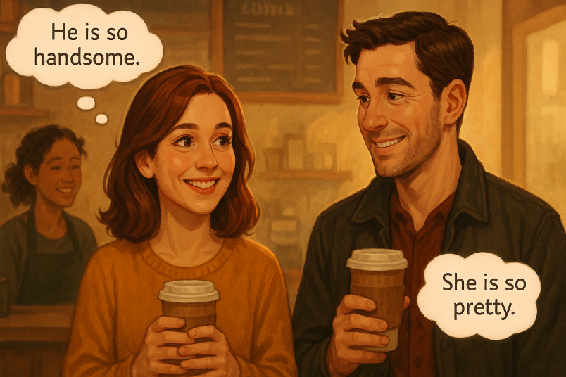 Couple meeting for the first time