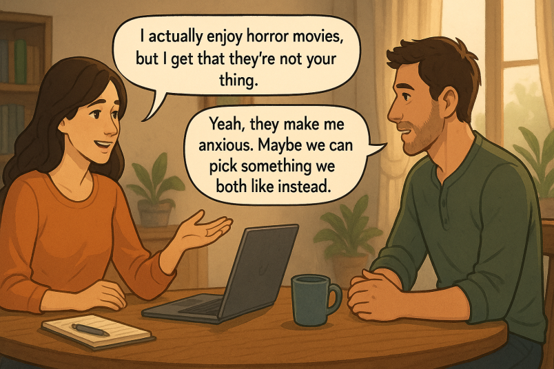 Couple sharing views