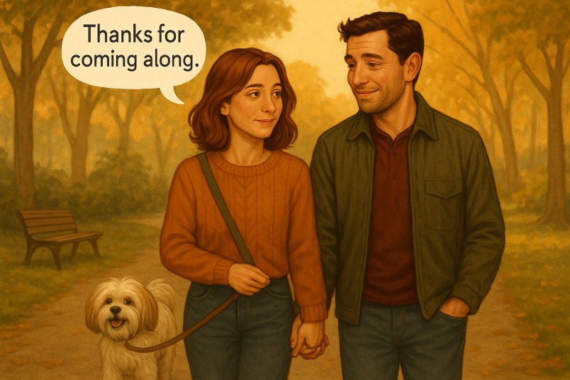 Couple taking a walk