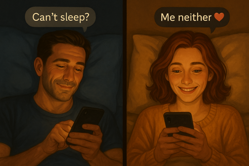 Couple talking late night