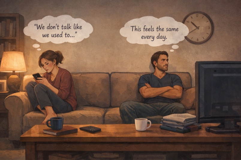 Emotionally distant couple